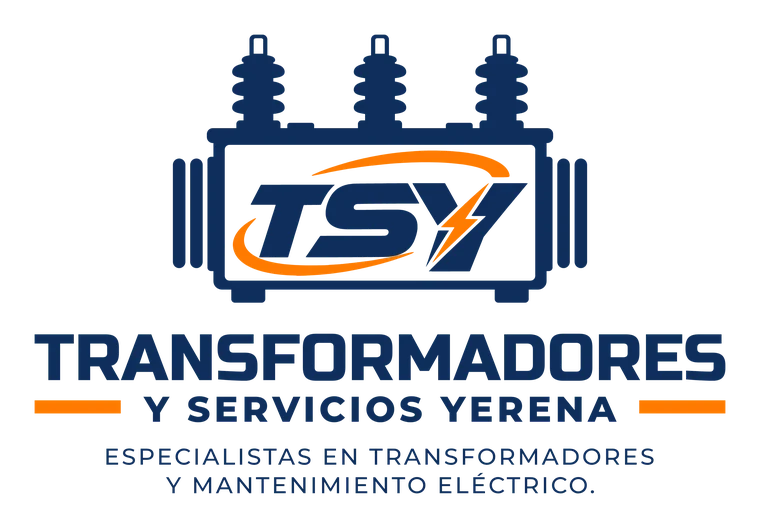 Logotipo nuevo de TSY: emblema de transformador con el monograma TSY en azul y naranja